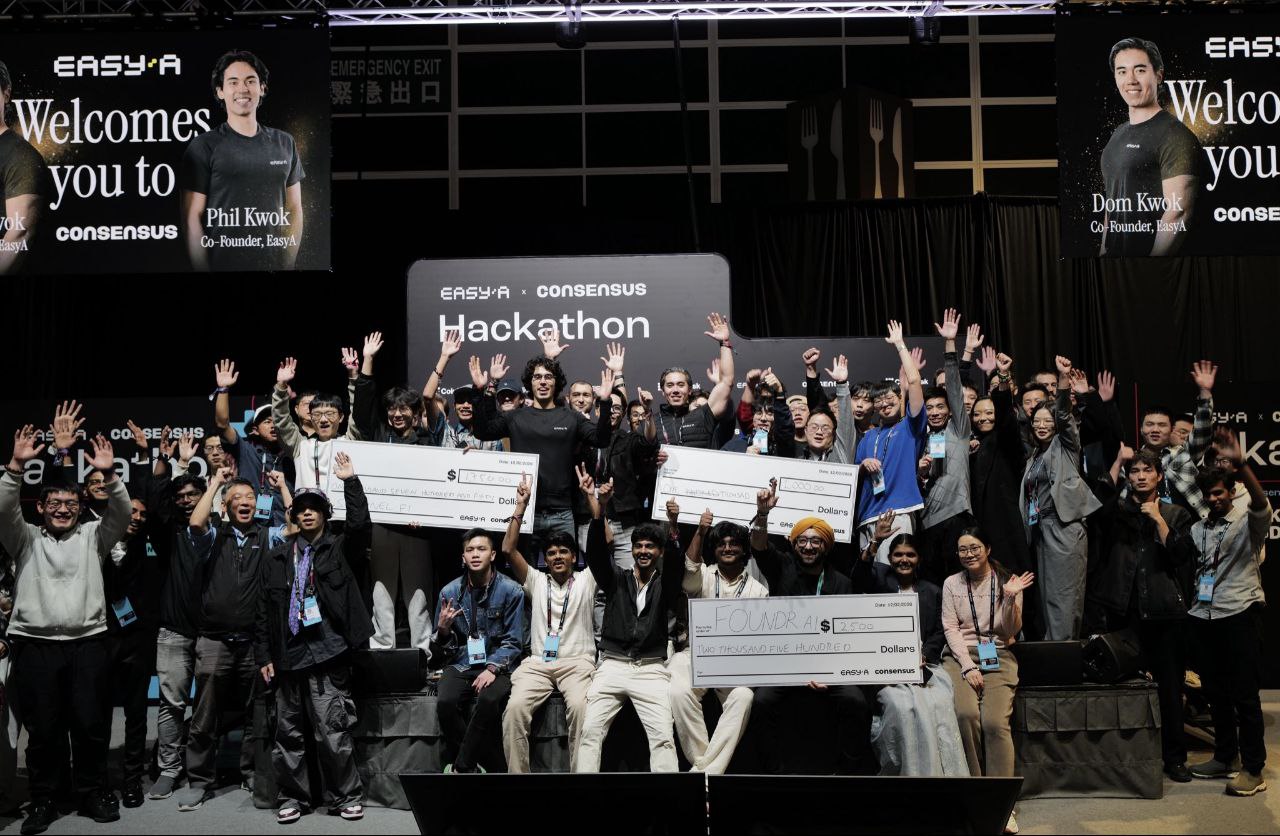 EasyA × Consensus Hackathon group photo